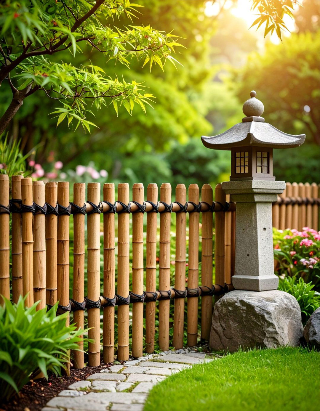 Japanese Inspired Bamboo Garden Fencing - 30 garden fencing ideas