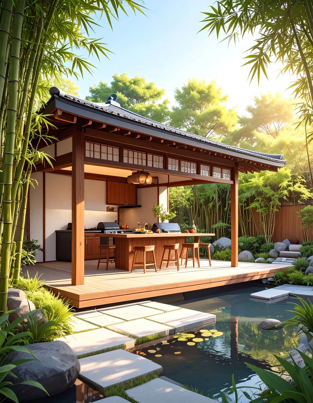 Japanese Inspired Small Covered Outdoor Kitchen - 30 small covered outdoor kitchen ideas
