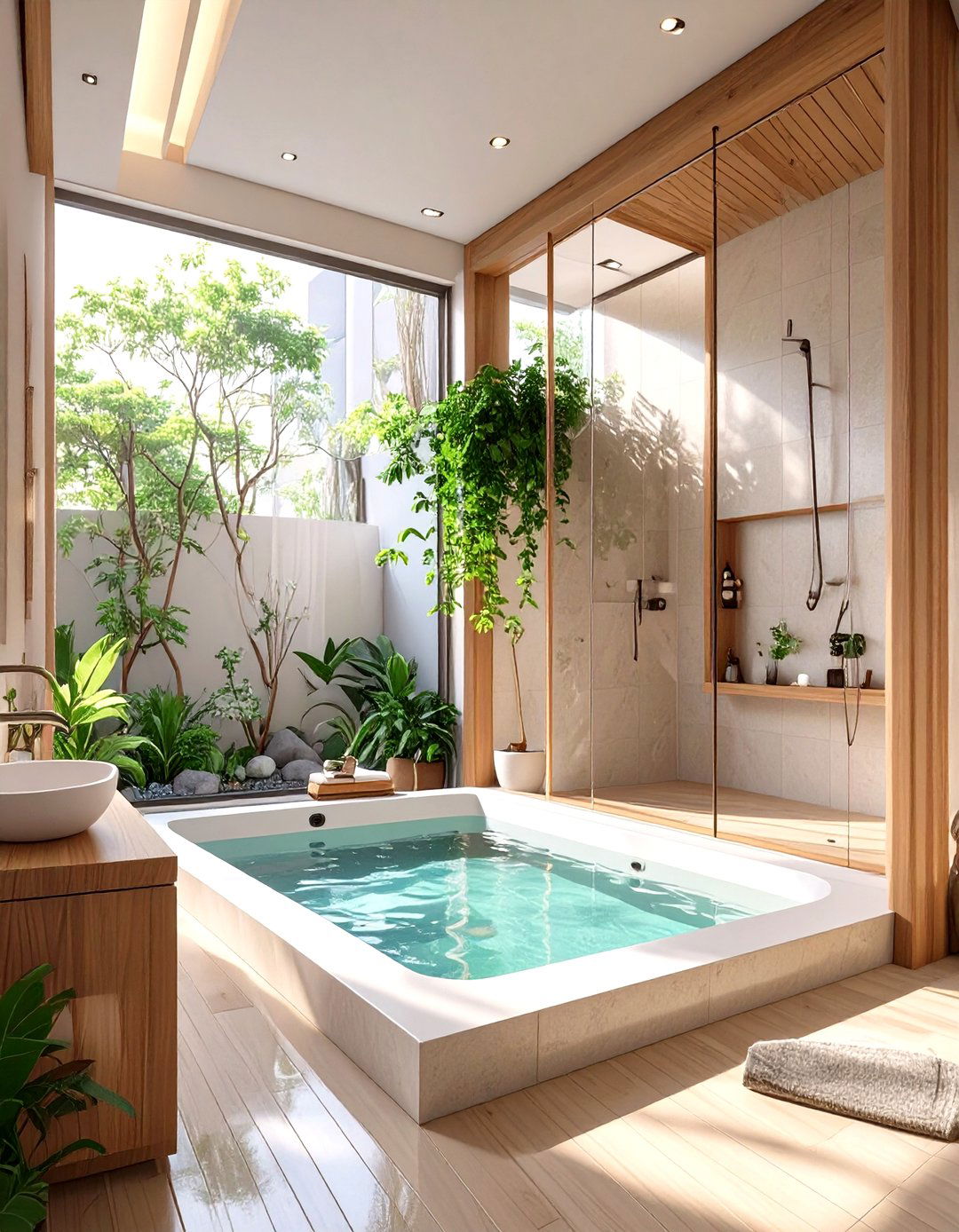 Japanese Inspired Soaking Tub Layout - 30 small bathroom layout ideas