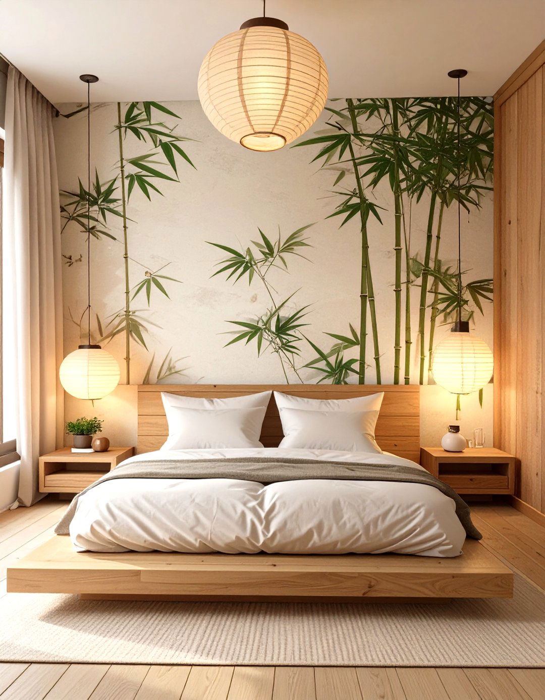 Japanese Inspired Washi Paper Bedroom - 30 classy bedroom wallpaper designs