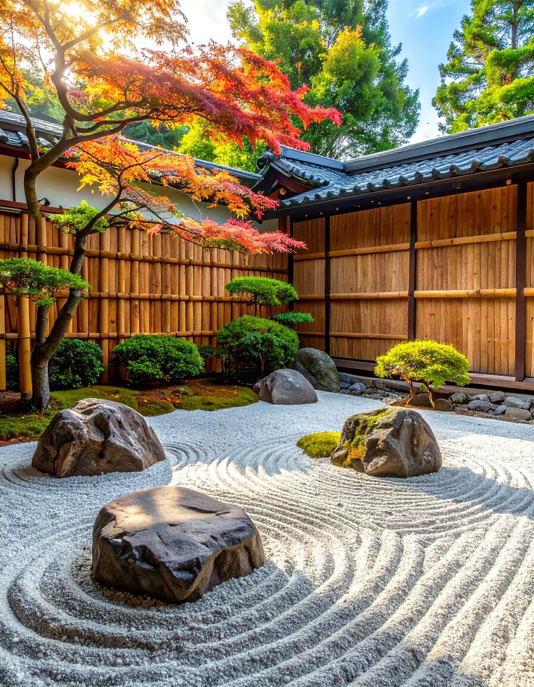 Japanese Inspired Zen Gravel Garden - 30 low budget backyard designs with gravel