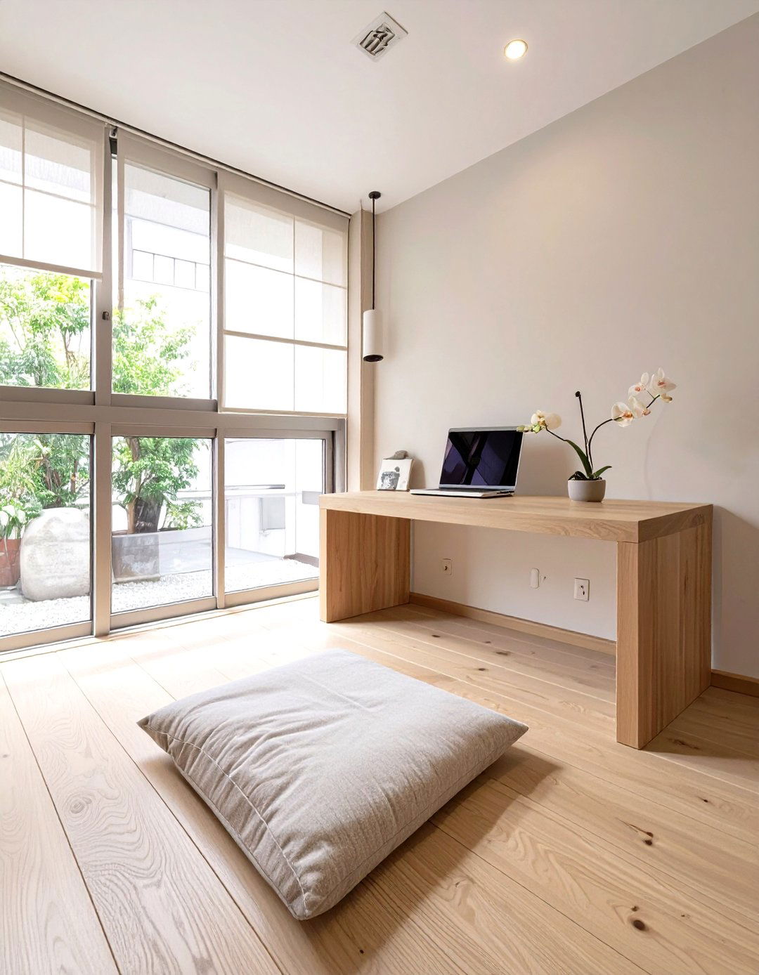 Japanese Inspired Zen Small Office - 30 modern office design ideas for small spaces