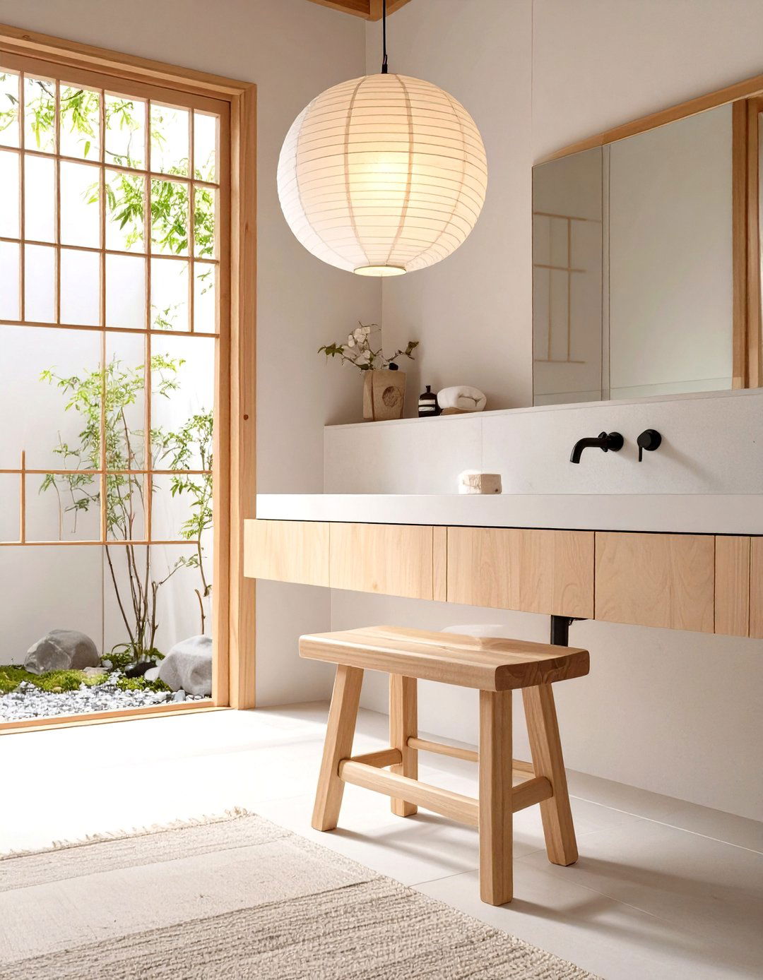 Japanese Lantern Pendants - 30 bathroom lighting ideas