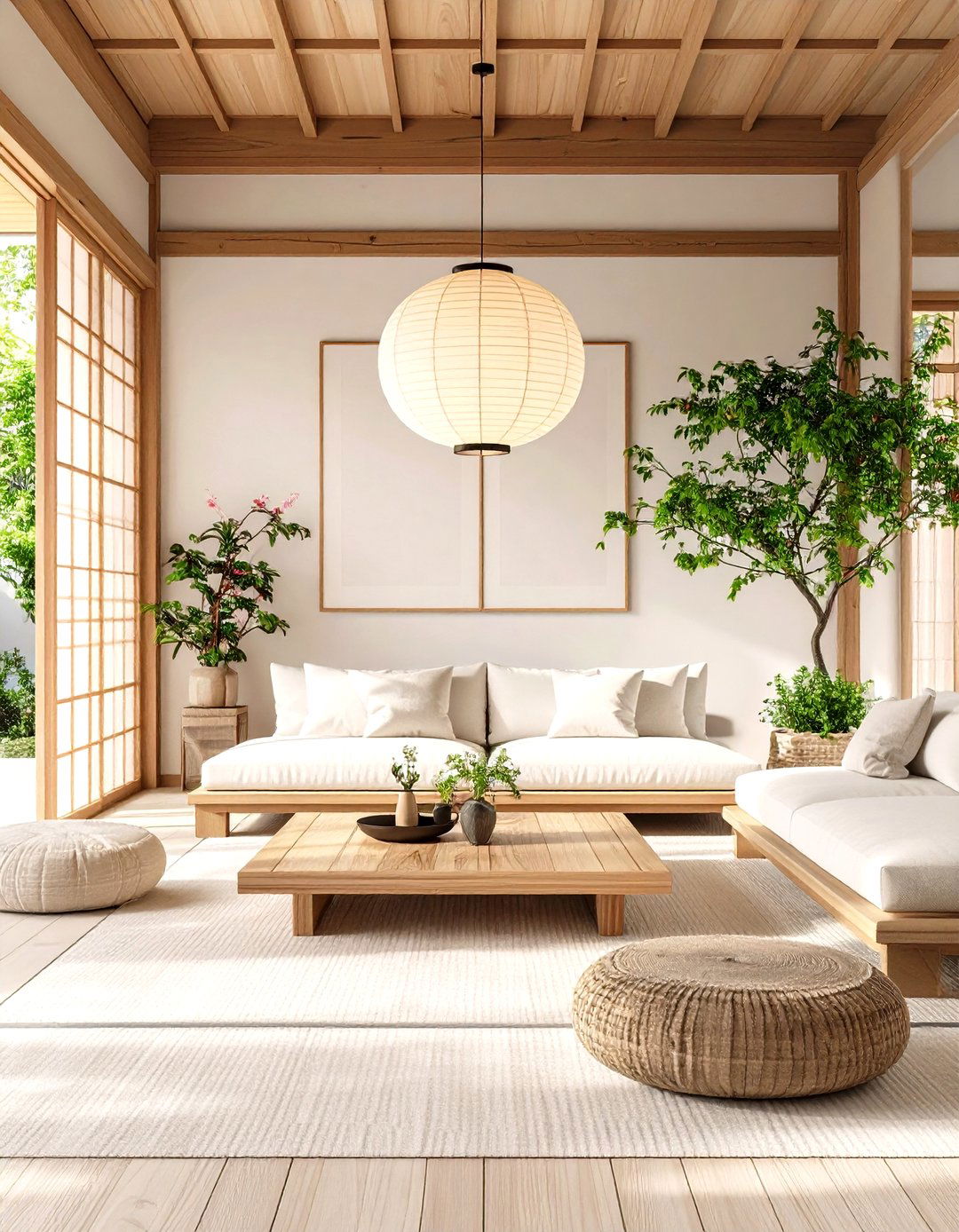 Japanese Lantern Style Pendants - 30 lighting ideas for living room