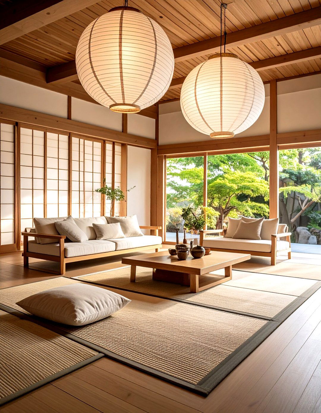 Japanese Lantern living room ceiling lighting - 30 living room ceiling lighting ideas