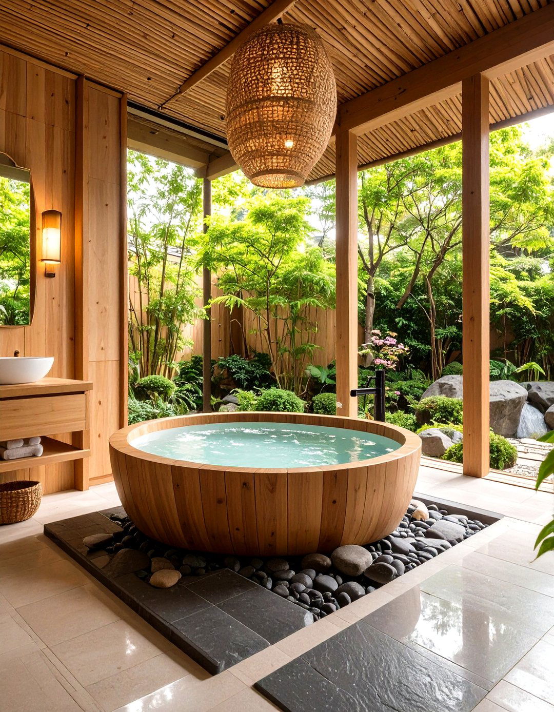 Japanese Onsen Inspired Bathroom - 30 design a bathroom ideas