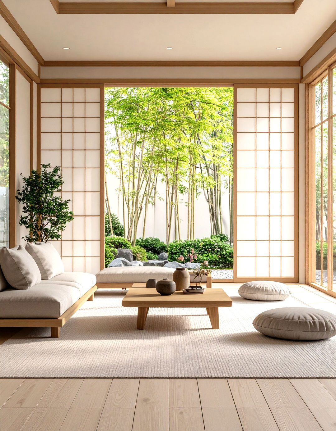 Japanese Shoji Screen Panels - 30 living room window ideas