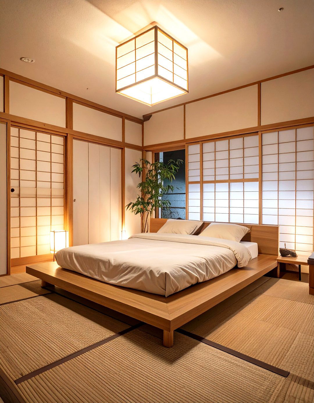 Japanese Shoji Style Lantern Light - 30 bedroom ceiling light ideas