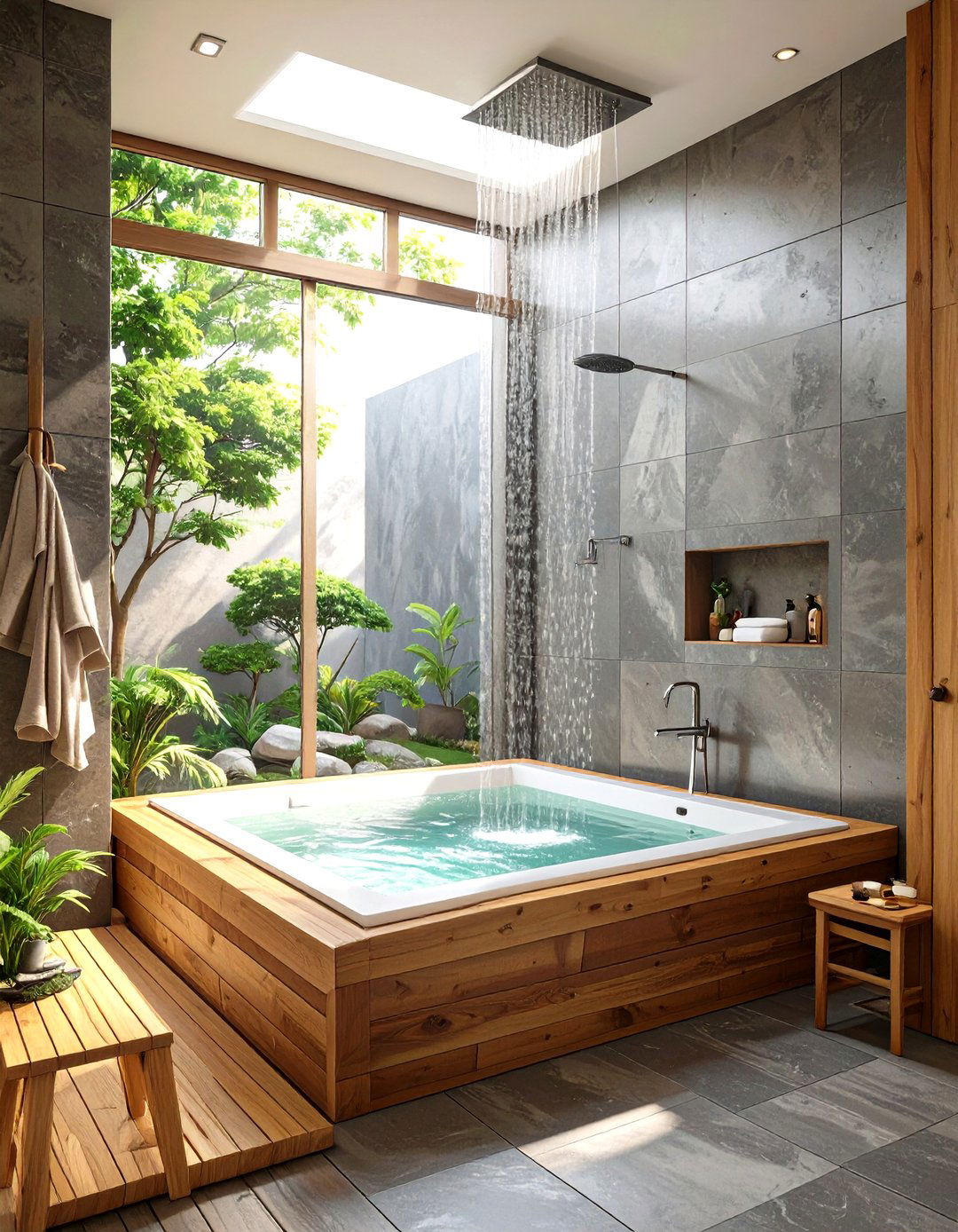 Japanese Soaking Tub Within a Shower - 30 tub in shower bathroom ideas