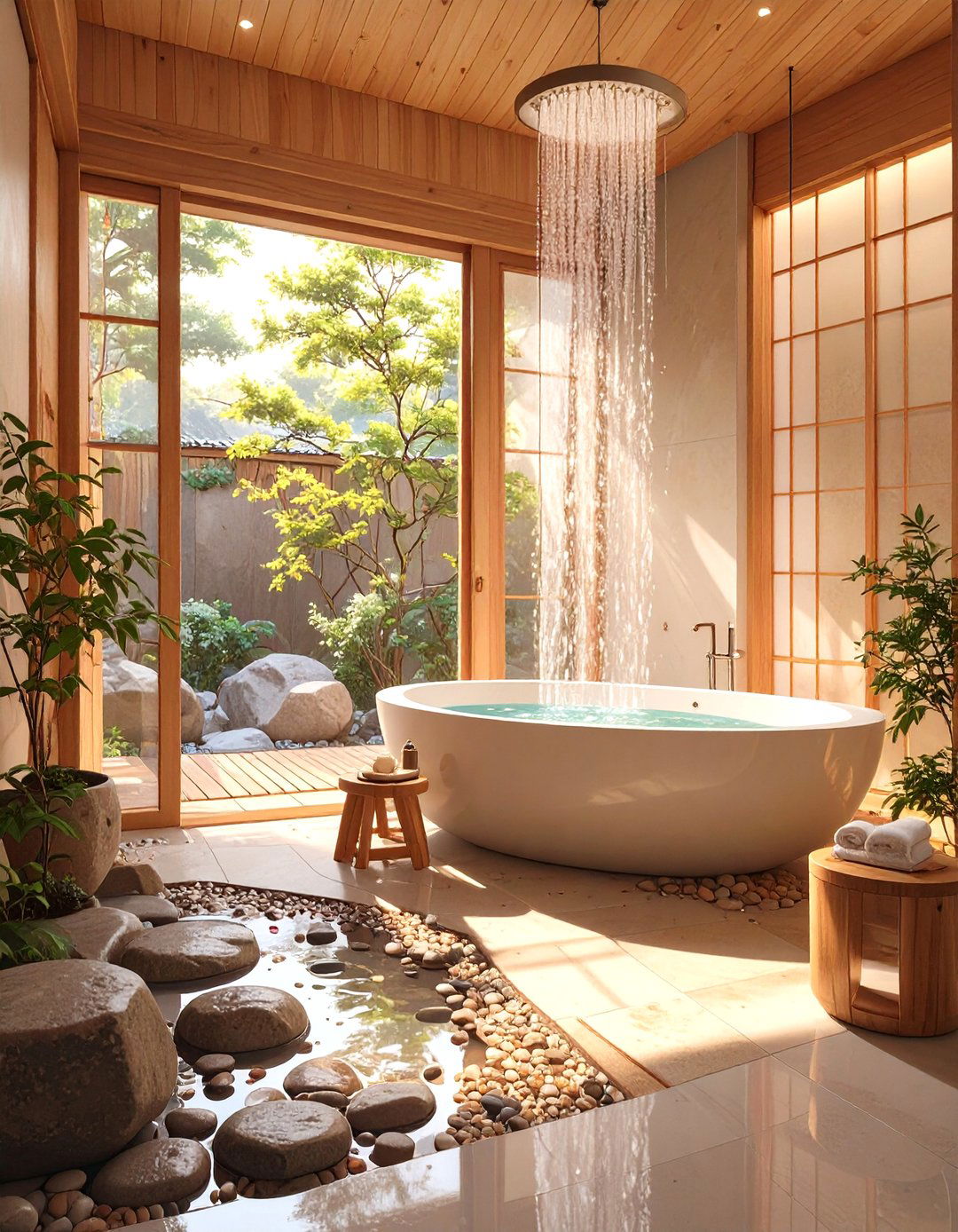 Japanese Soaking Tub and Shower Room - 30 bathtub shower combo ideas