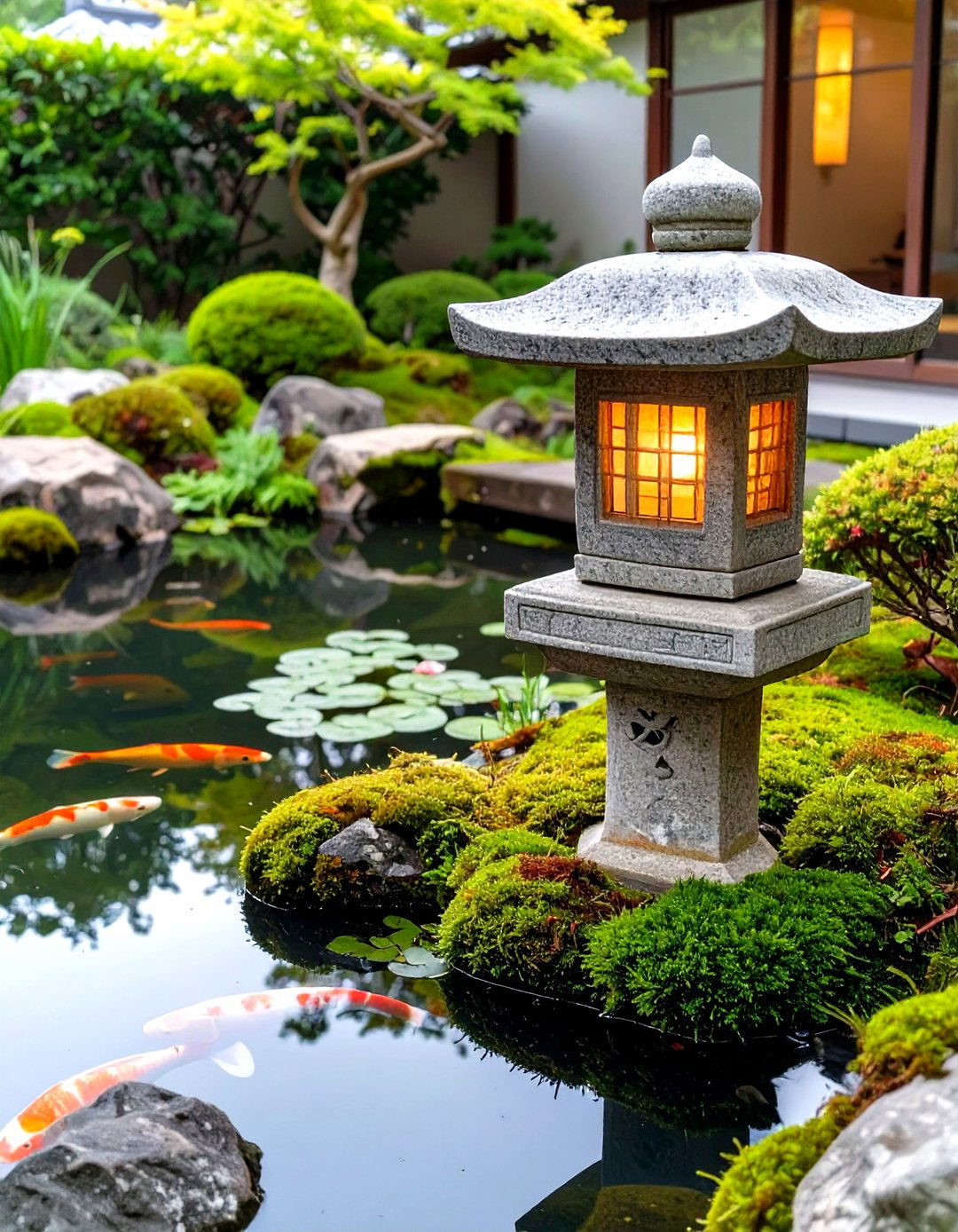 Japanese Stone Lanterns - 30 outdoor patio lighting ideas