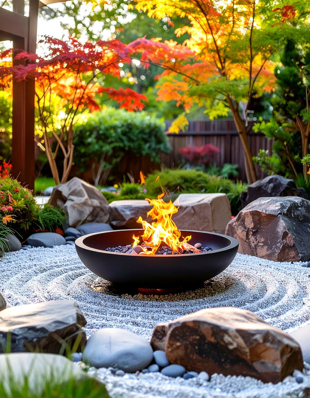 Japanese Style Rock Garden Firepit - 30 outdoor firepit ideas