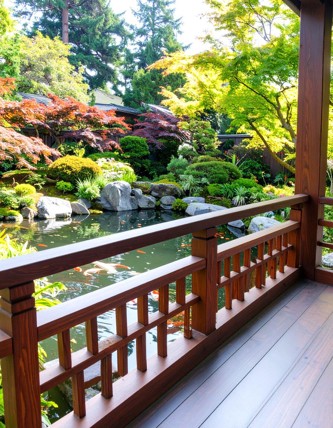 Japanese Style Wood Deck Railing - 30 wood deck deck railing ideas