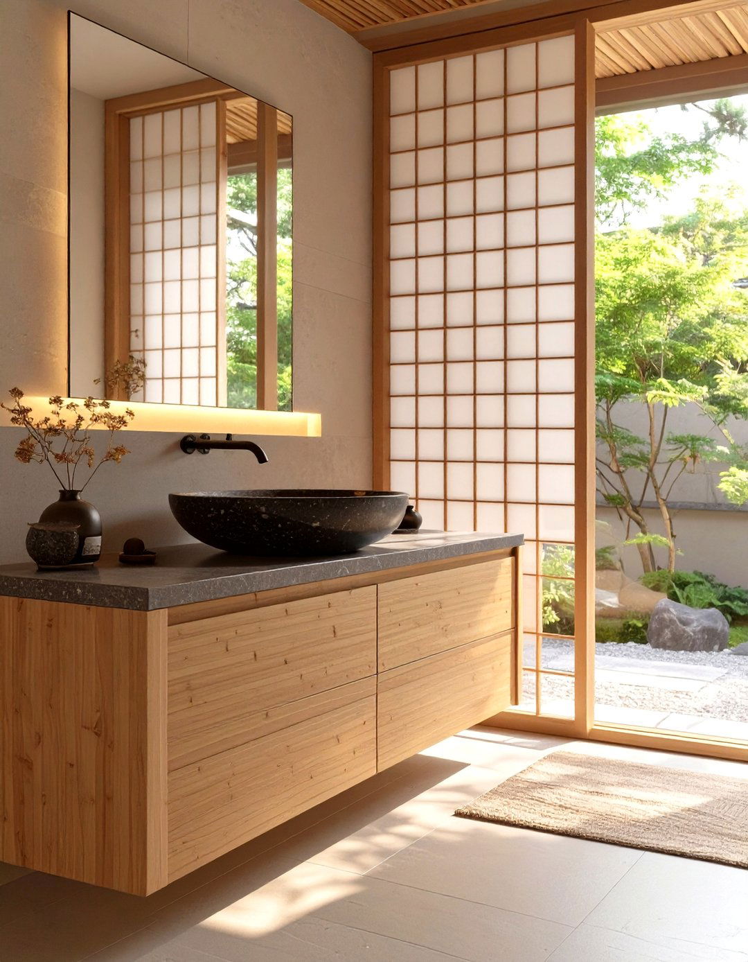 Japanese Zen Bathroom Cabinet - 30 bathroom cabinet ideas