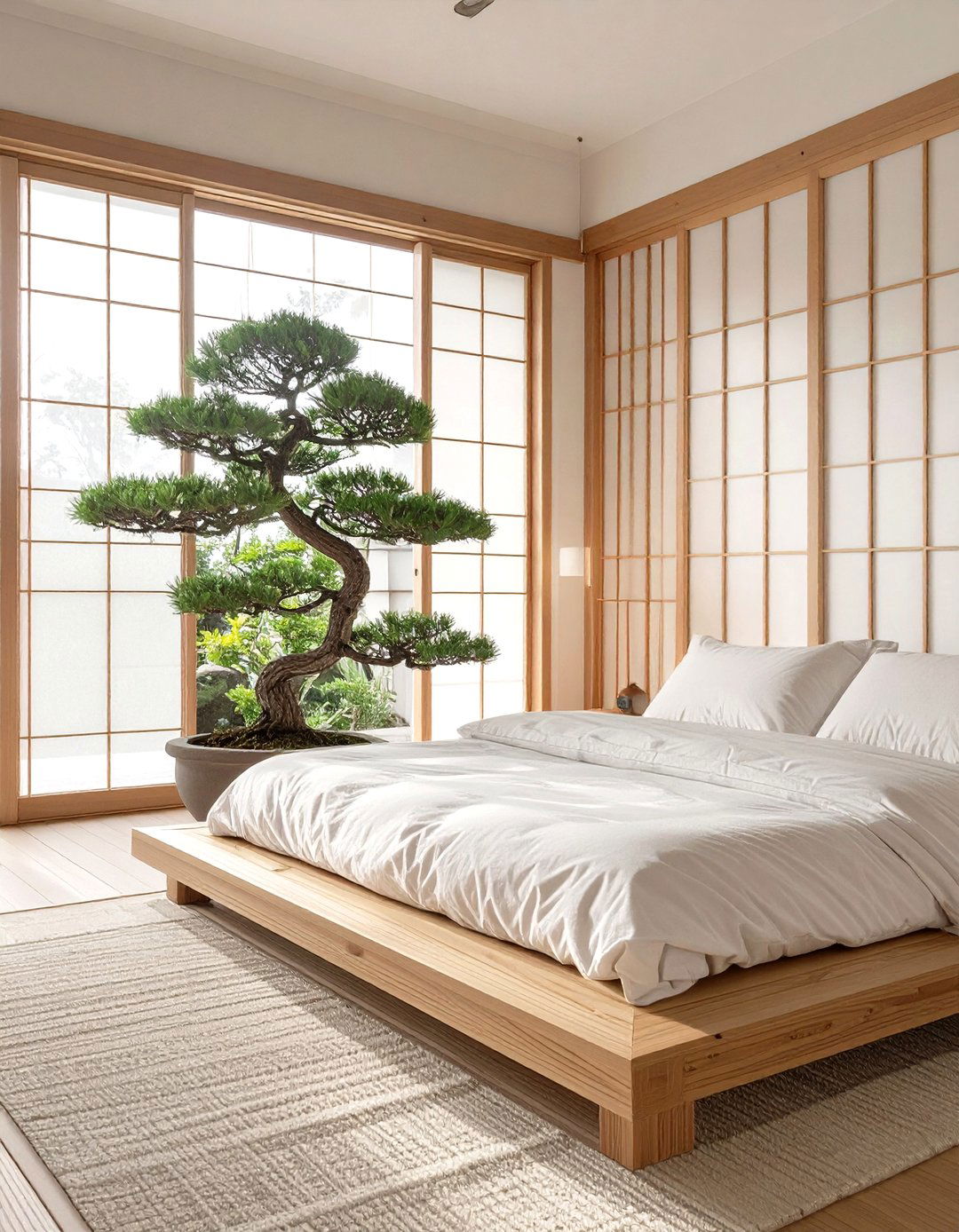 Japanese Zen Bedroom with a Low Profile Bed - 30 women bedroom ideas