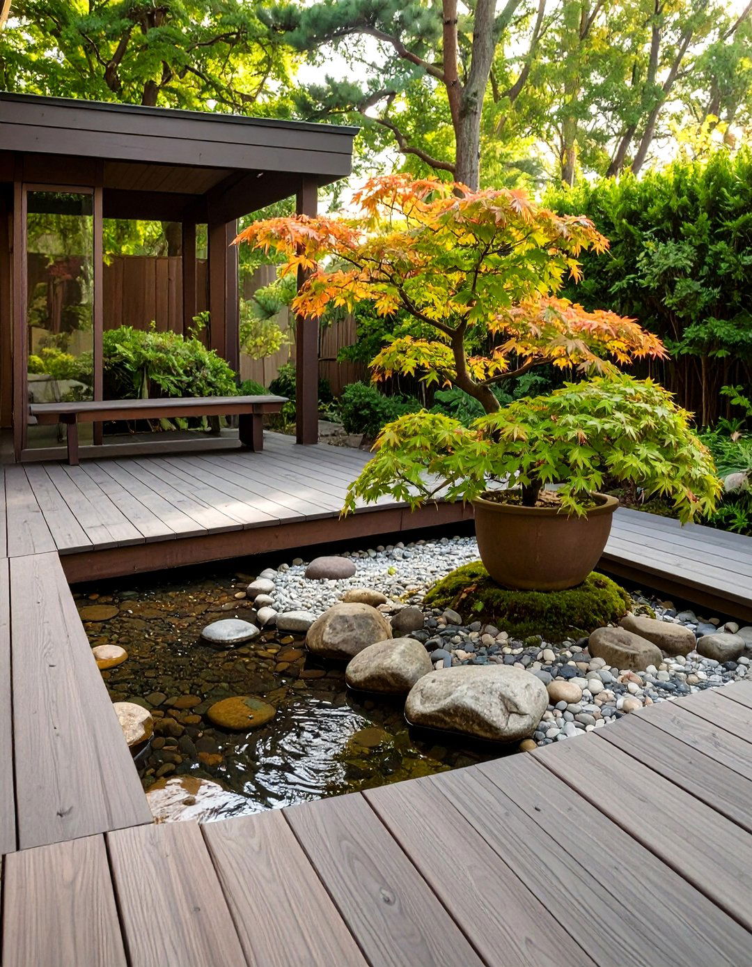 Japanese Zen Garden Deck - 30 deck furniture ideas