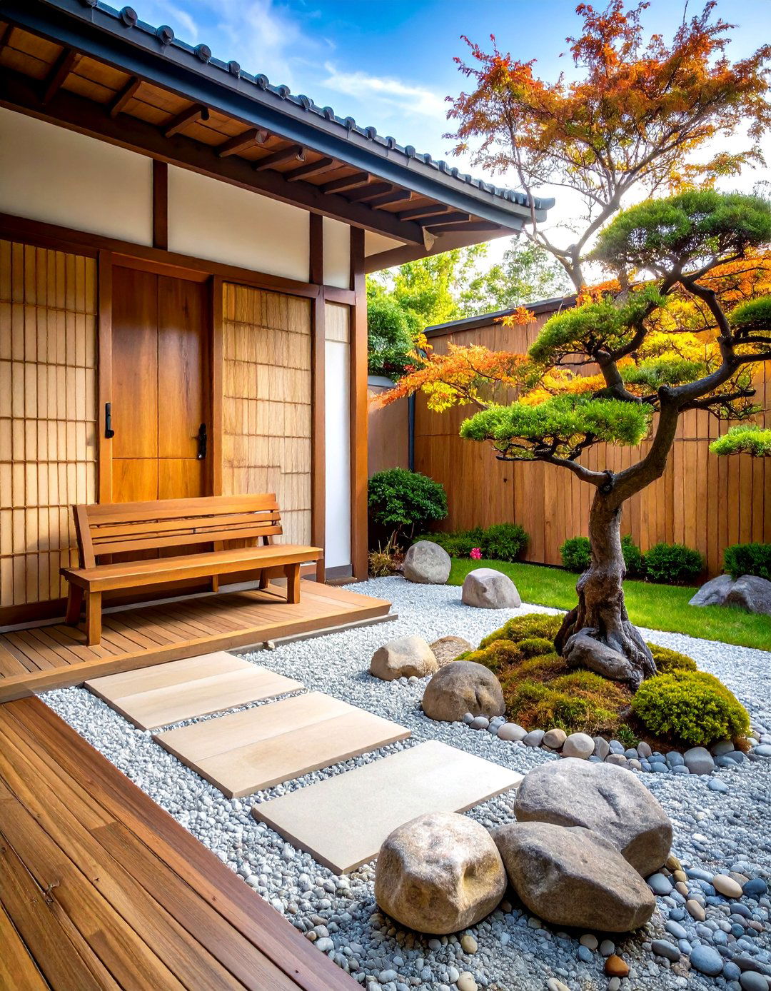 Japanese Zen Garden Entrance - 30 front door porch ideas
