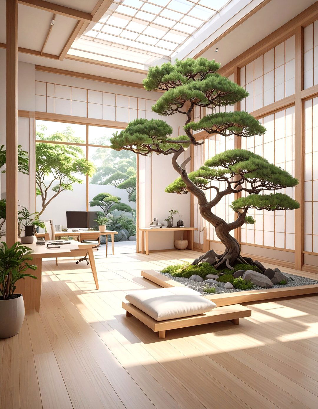 Japanese Zen Garden Office - 30 office decoration ideas for work