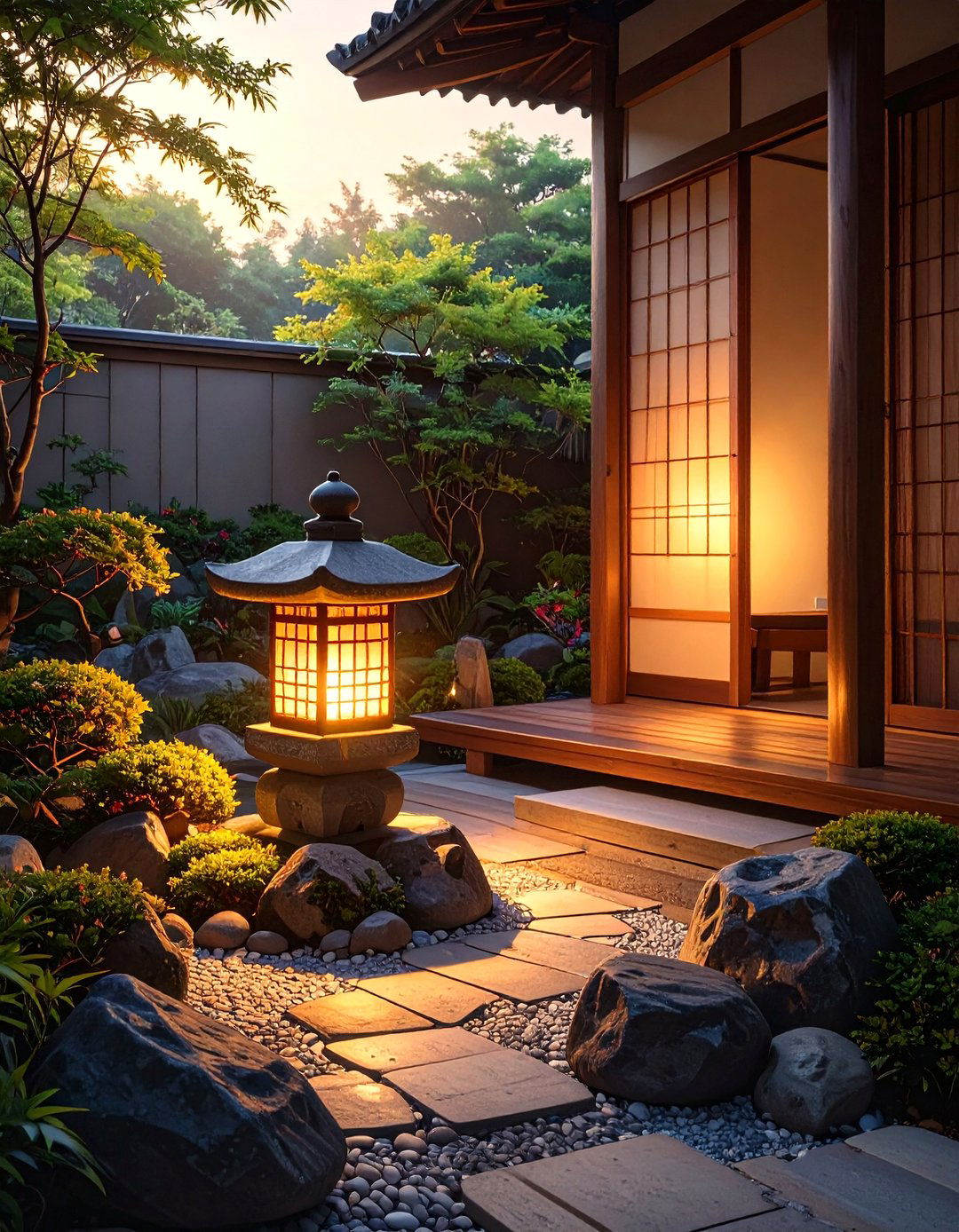 Japanese Zen Garden Style - 30 deck lights ideas