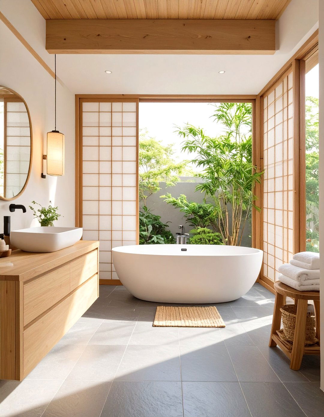 Japanese Zen Inspired Bathroom - 30 free home design ideas