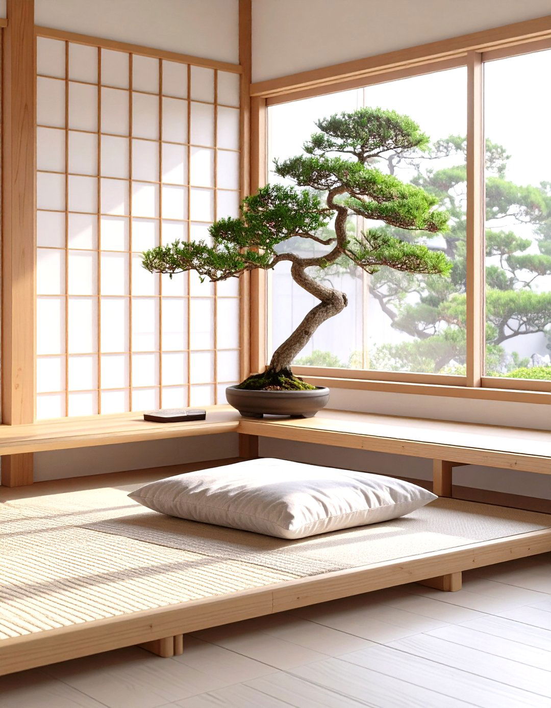 Japanese Zen Inspired Minimalist Study - 30 study interior design ideas