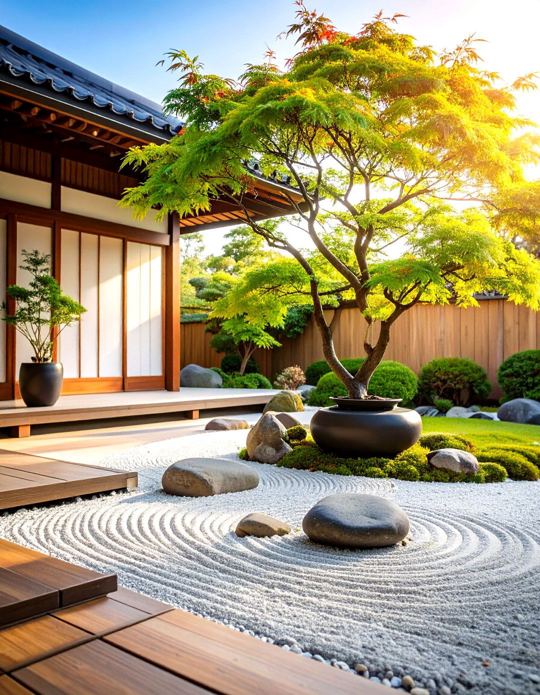 Japanese Zen Inspired Patio Garden - 30 patio garden ideas