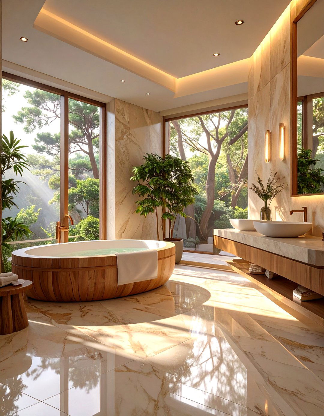 Japanese Zen Marble Bathroom - 30 marble bathroom ideas