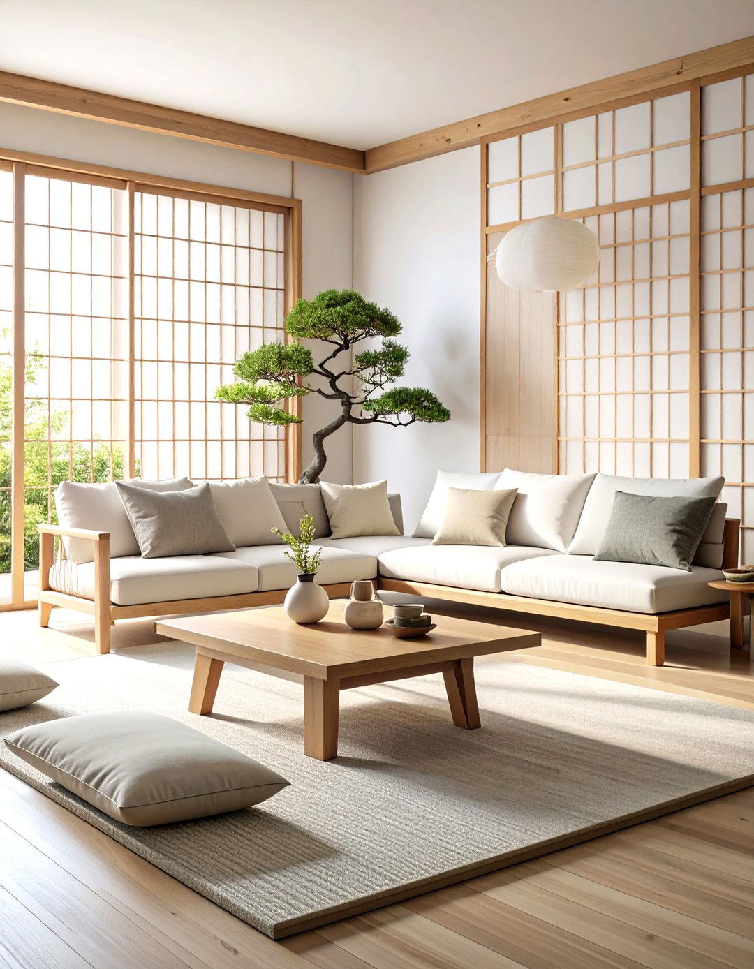 Japanese Zen Minimalist Living Room - 30 decorating ideas for small living room