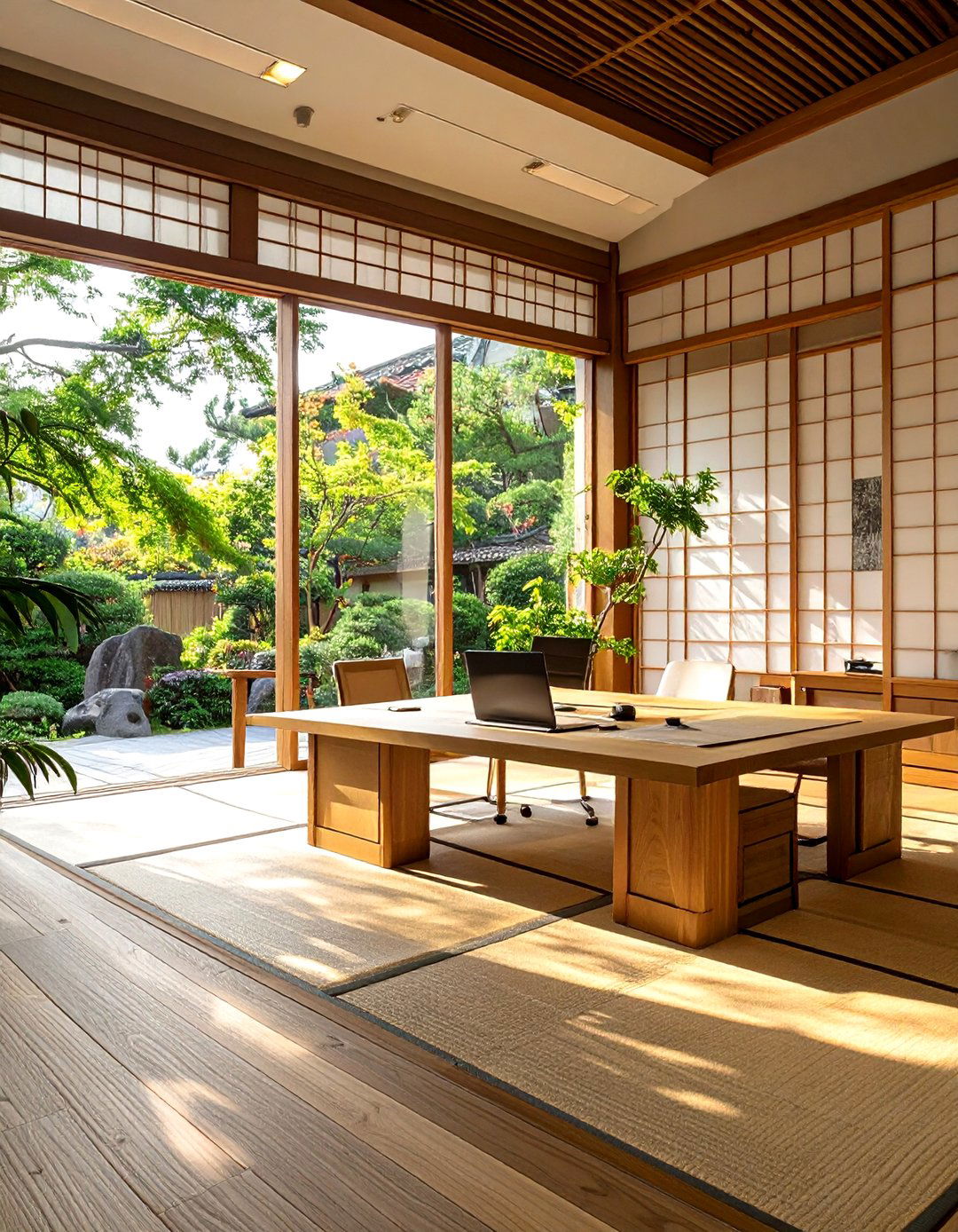 Japanese Zen Office Garden - 30 commercial office interior design ideas