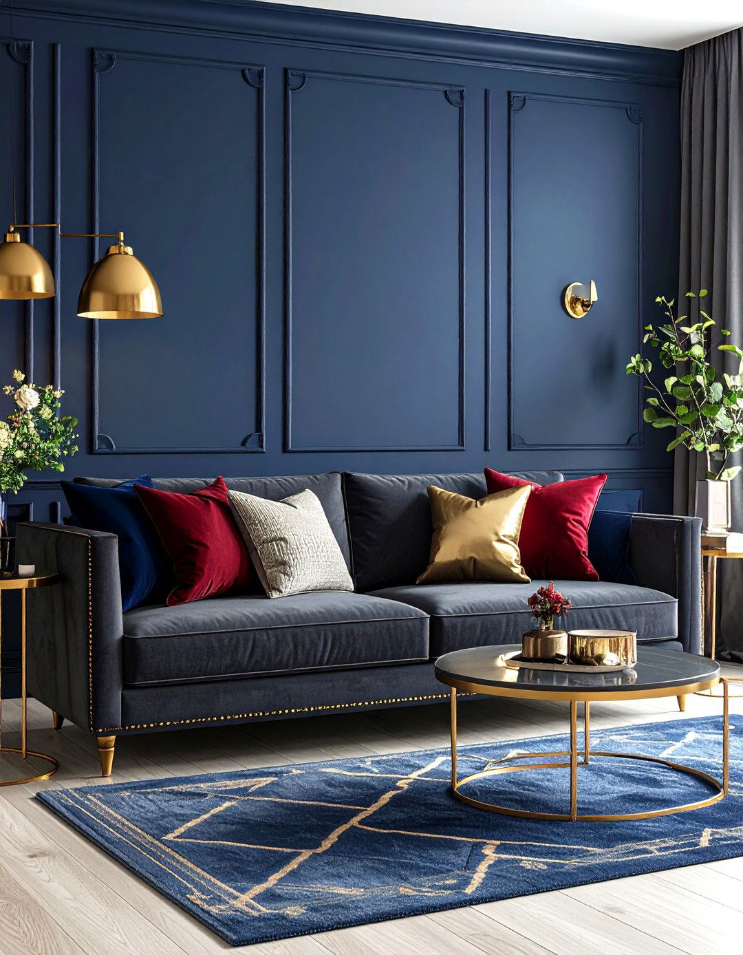 Jewel Toned Elegance Living Room - 30 grey couch living room ideas