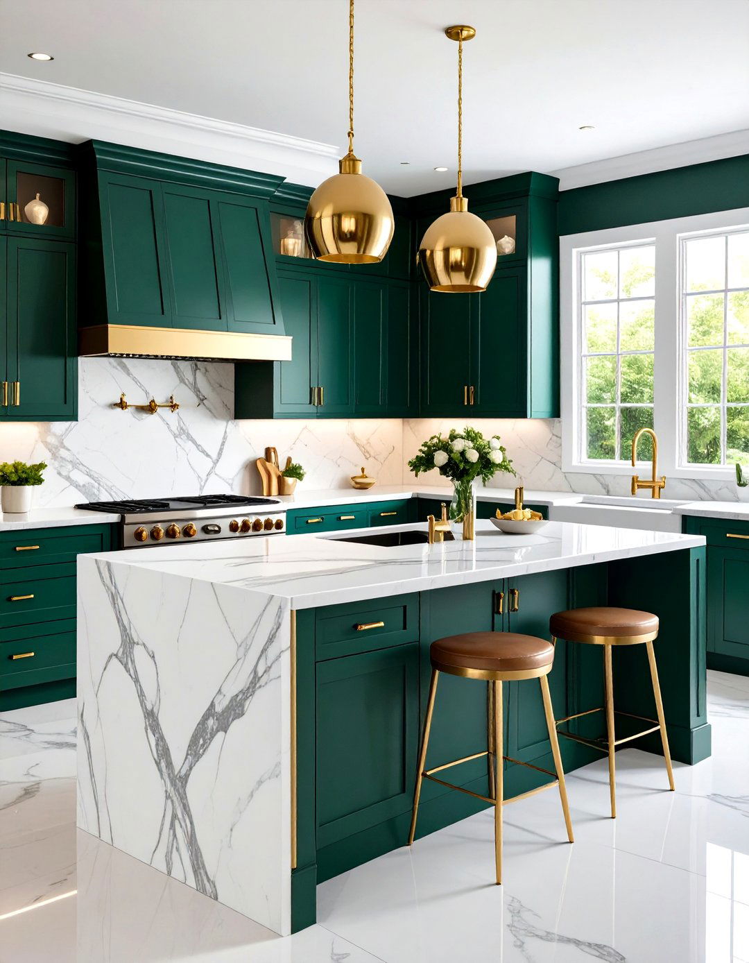 Jewel Toned Emerald Kitchen Cabinets - 30 kitchen cabinet colors ideas