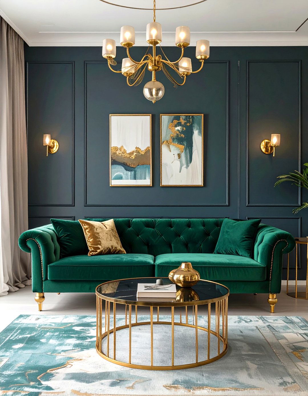 Jewel Toned Family Room - 30 modern family room ideas