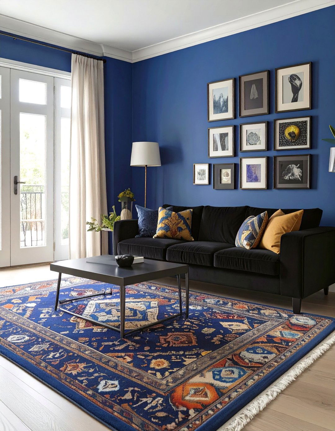 Jewel Toned Maximalist Living Room - 30 black couch living room ideas