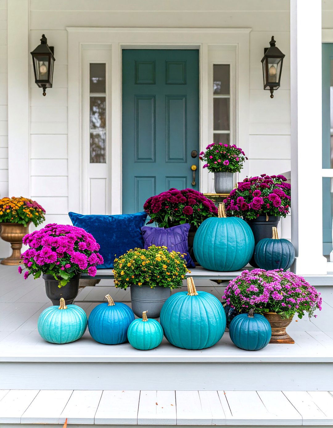 Jewel Toned Outdoor Elegance - 30 fall outdoor decorating ideas