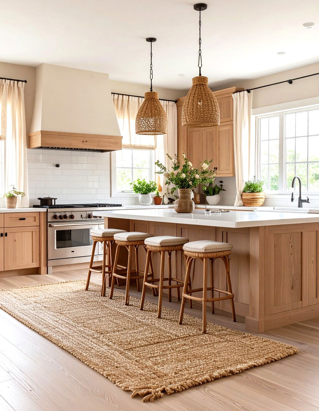 Jute and Linen Textures Kitchen - 30 earthy boho kitchen ideas