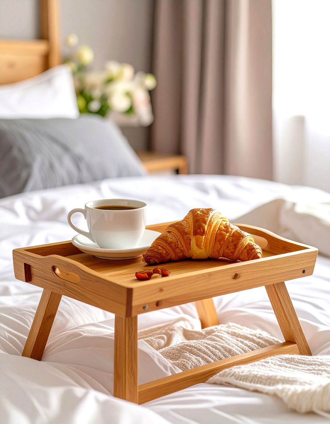Keep a Breakfast in Bed Tray - 30 ways to spice up the bedroom ideas