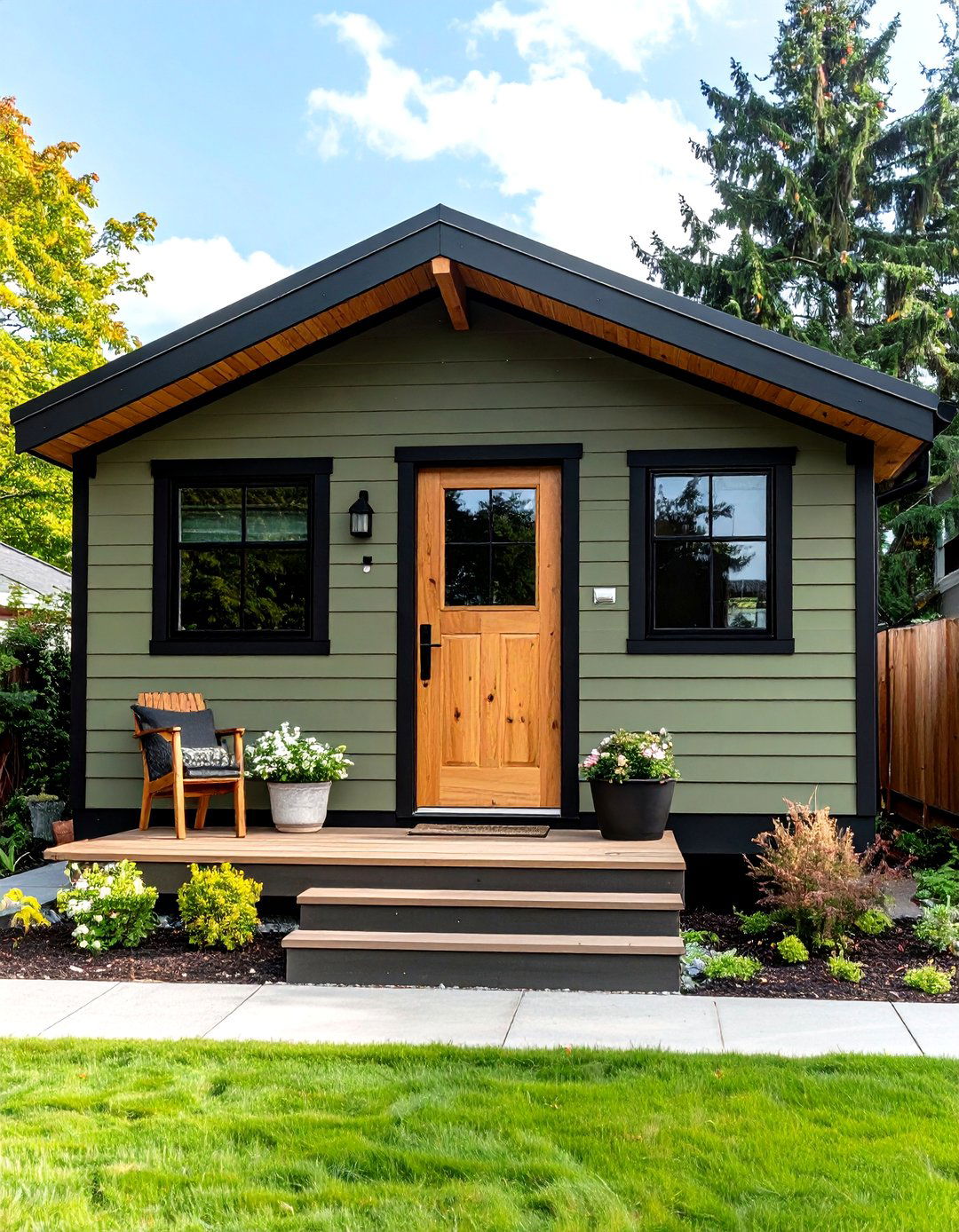 Khaki Green and Black - 30 exterior paint mobile home paint color ideas