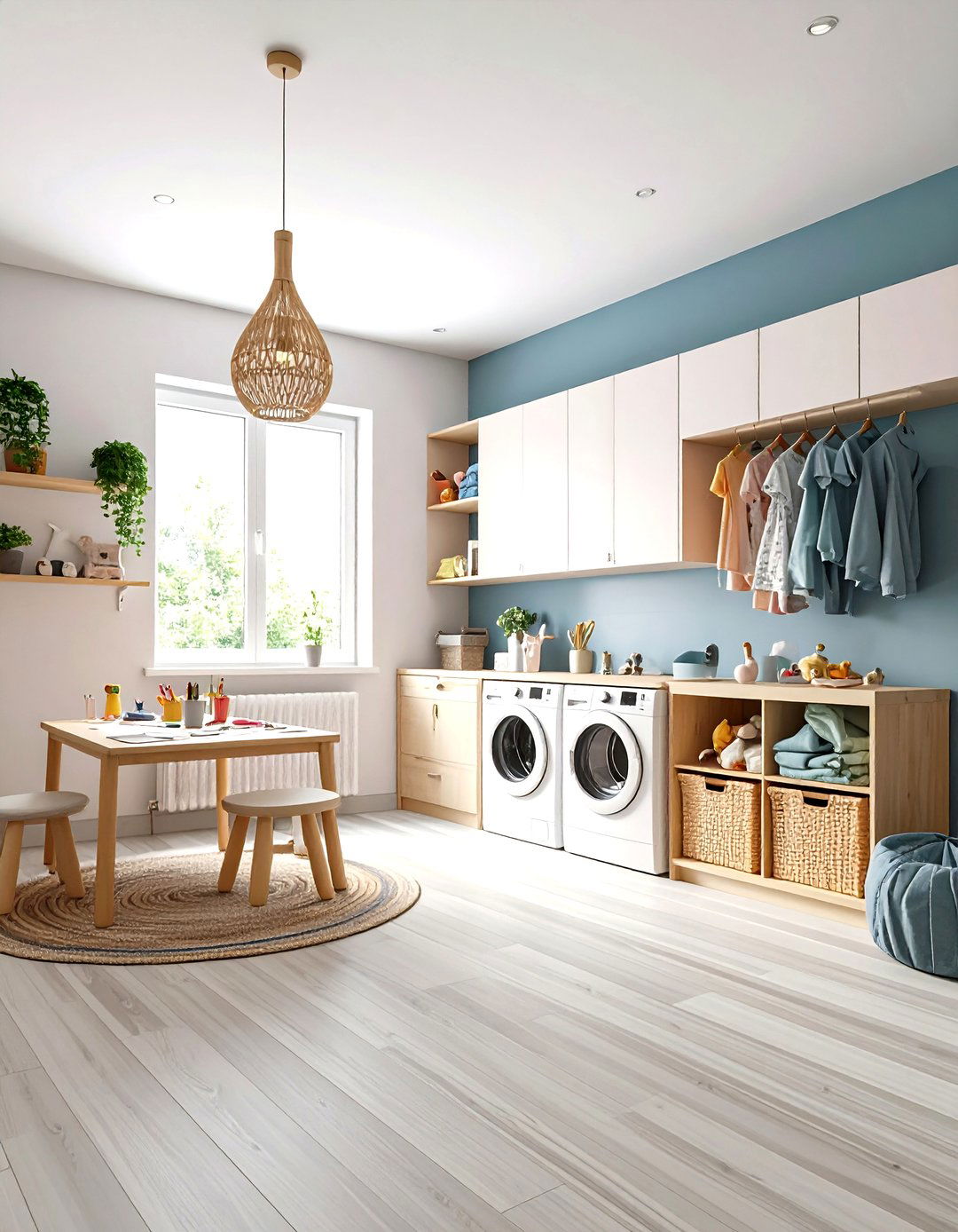 Kids Art and Laundry Zone - 30 laundry room design tool ideas