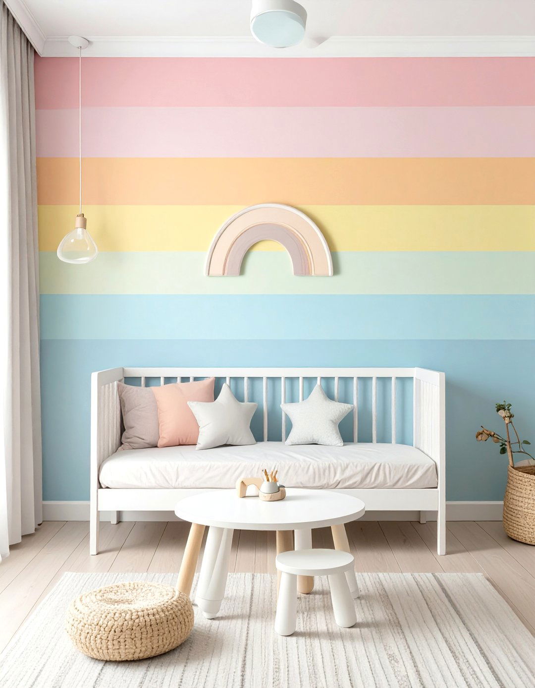Kids Room Rainbow Wall - 30 gradation in interior design ideas