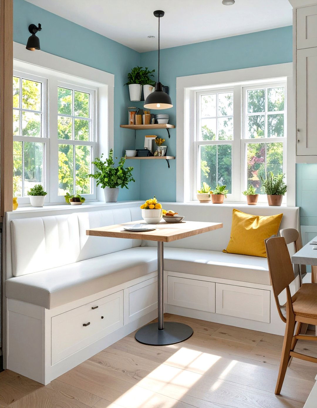Kitchen Banquette Seating with Hidden Storage - 30 small home design ideas