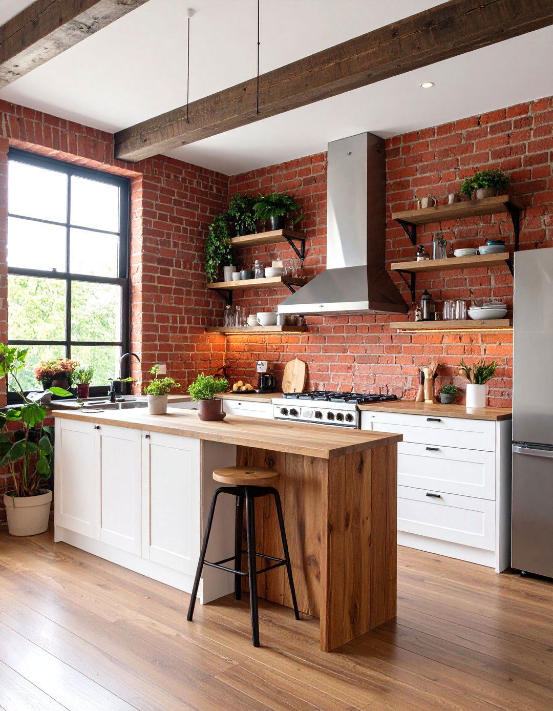 Kitchen Brick Veneer Backsplash - 30 accent wall designs