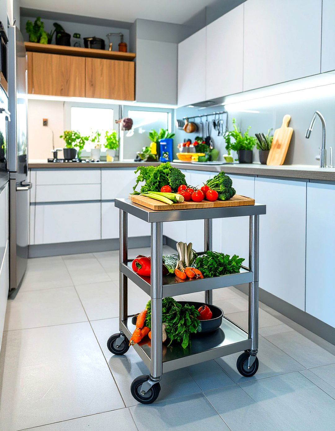 Kitchen Cart on Wheels - 30 very small kitchen ideas