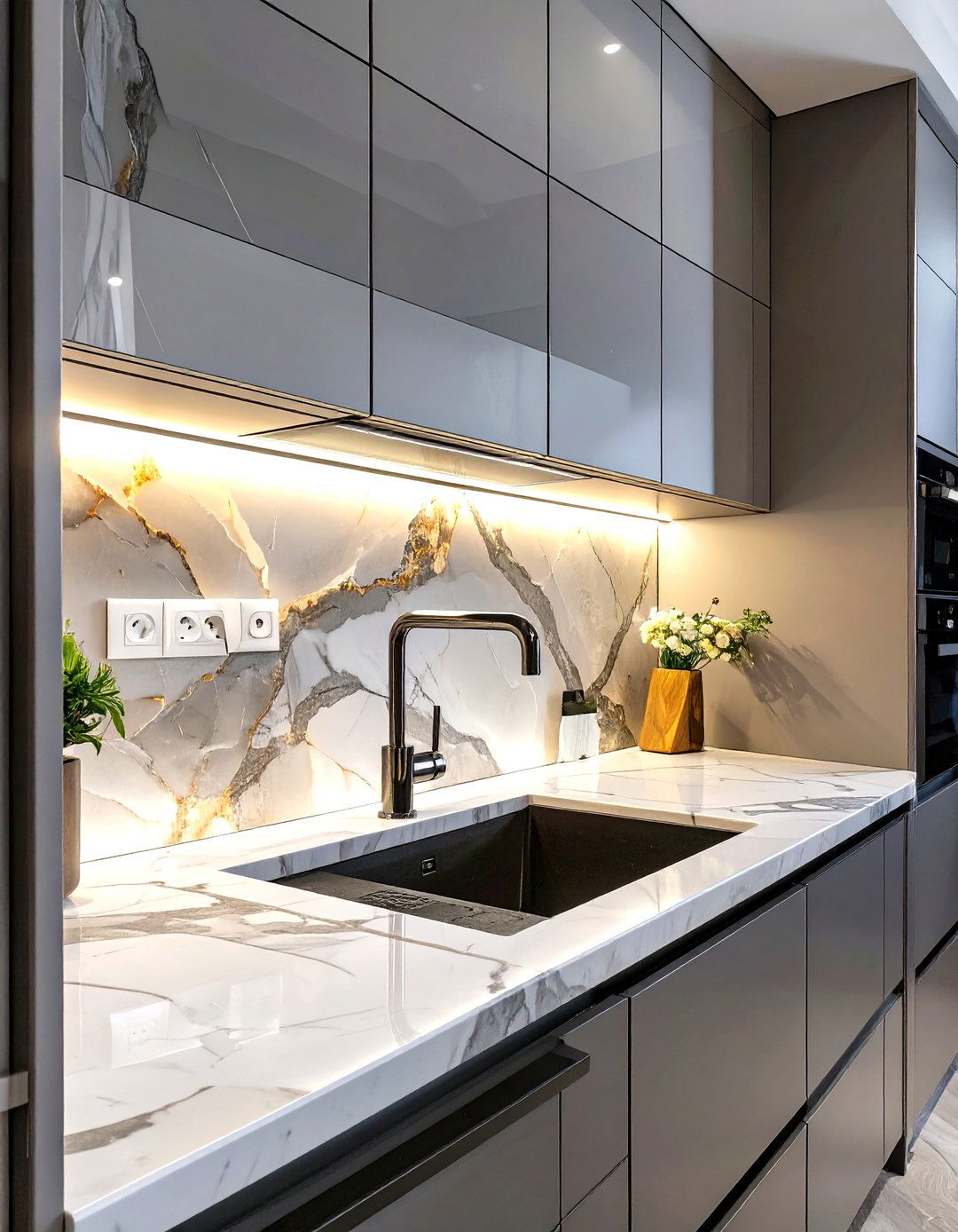 Kitchen Featuring Backlit Panels or Splashbacks - 30 ultra modern luxury modern kitchen designs