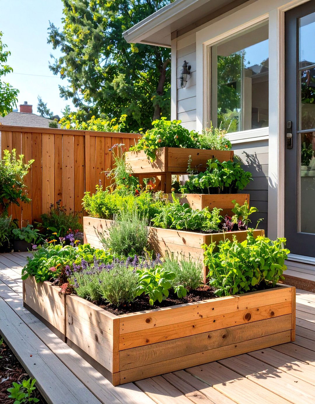 Kitchen Garden Deck - 30 small backyard deck ideas