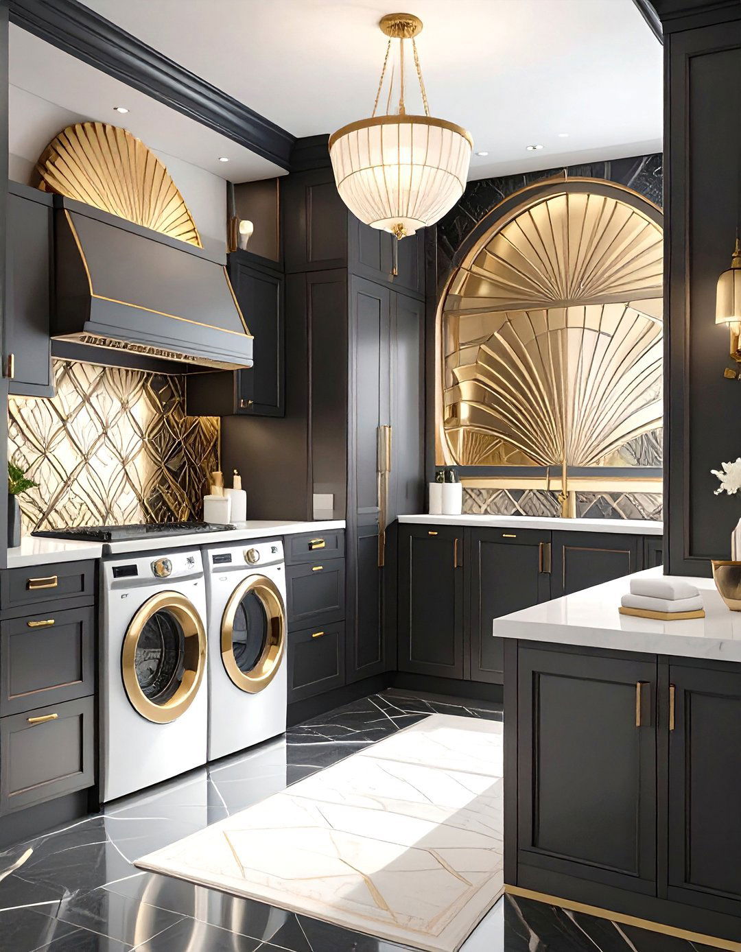 Kitchen Integrated Laundry Station - 30 modern stacked laundry room ideas