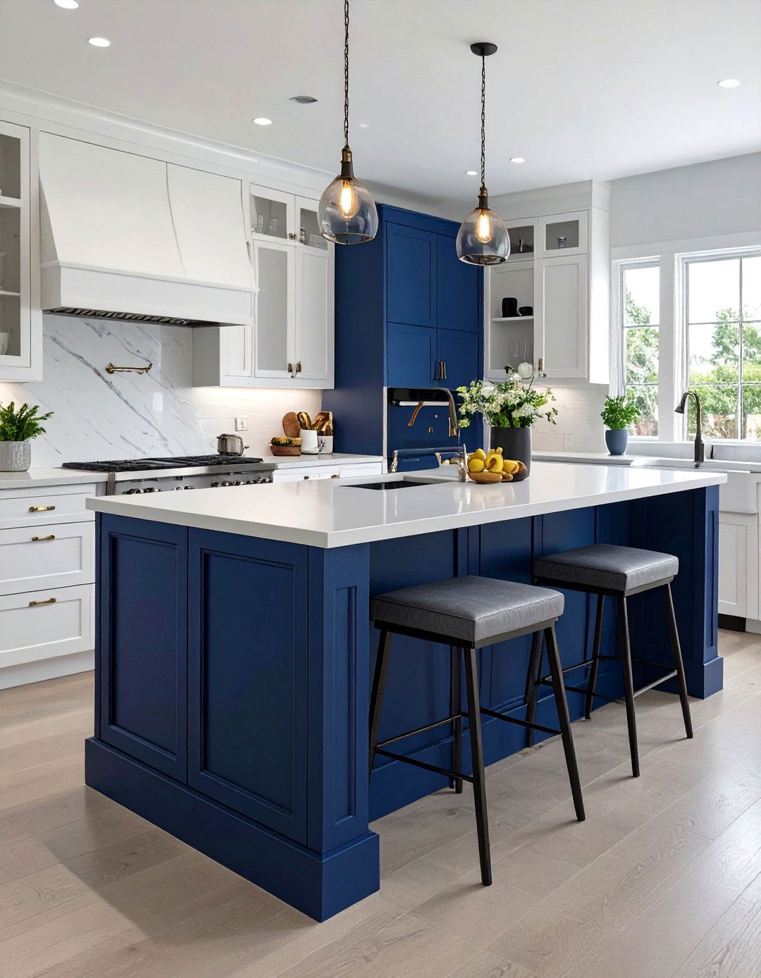 Kitchen Island with Contrasting Colors - 30 unique kitchen island ideas