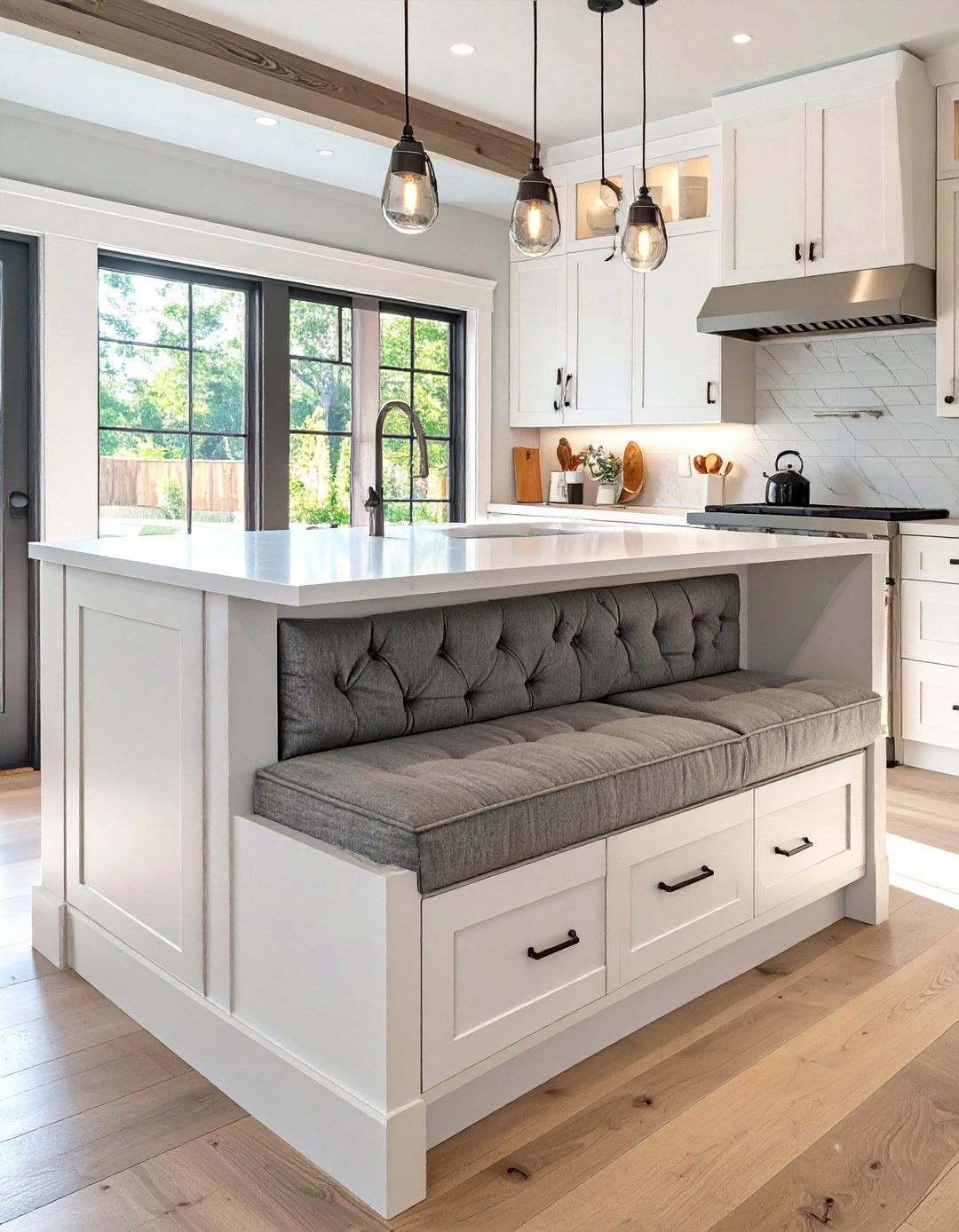 Kitchen Island with Integrated Bench Seating - 30 unique kitchen island ideas