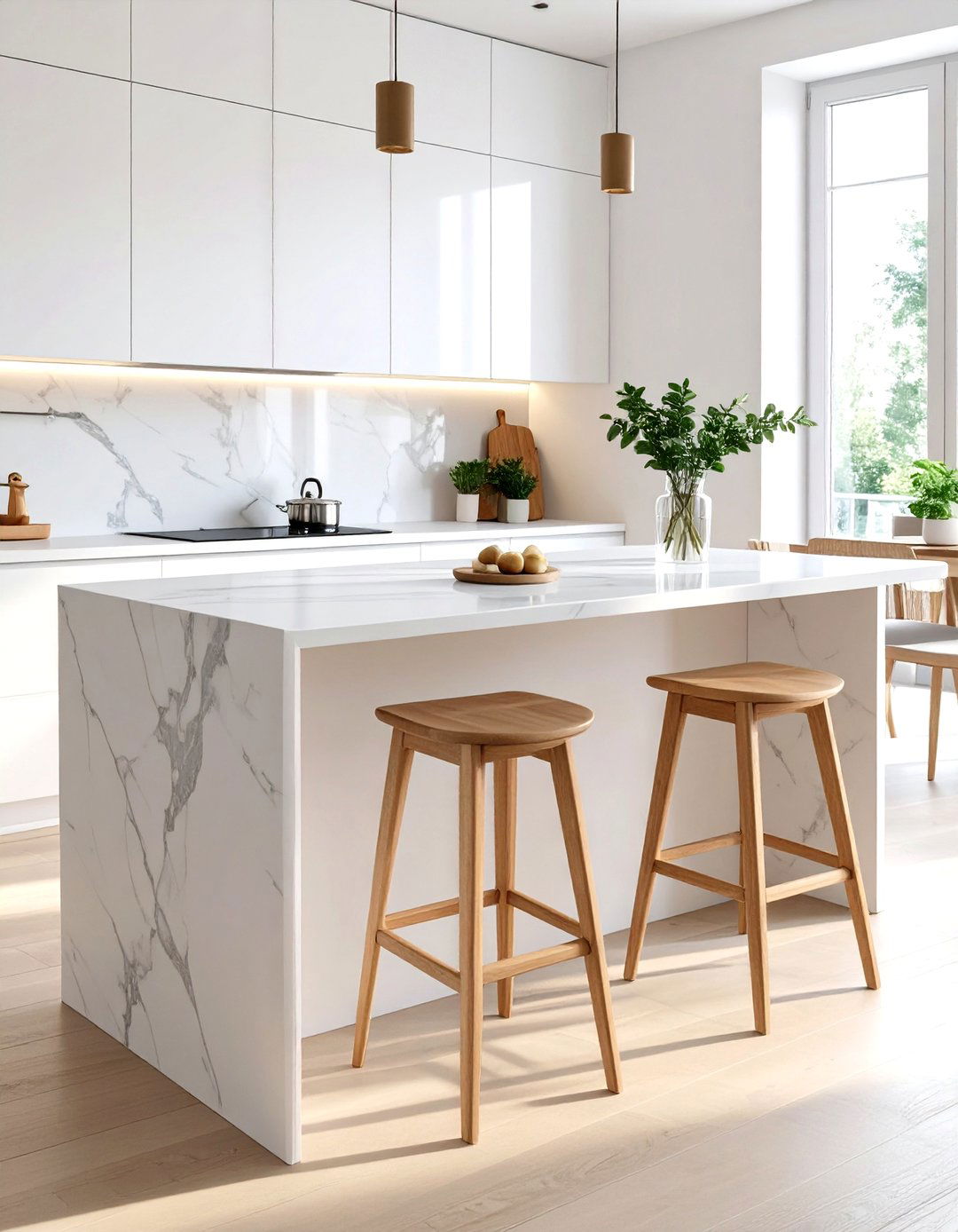 Kitchen Island with Tuck Under Stools - 30 what are space-saving kitchen table ideas ideas