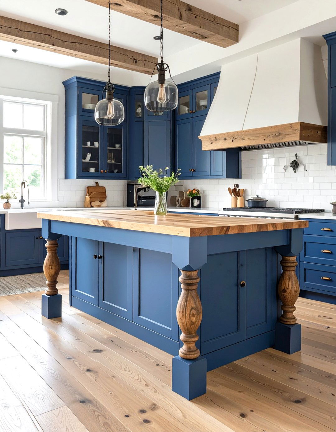 Kitchen Island with Turned Legs - 30 vintage kitchen trends 2025