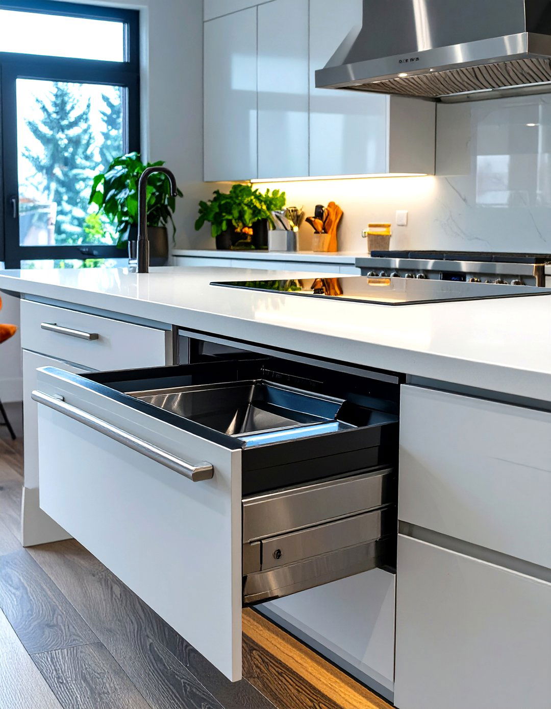 Kitchen Island with a Built In Microwave Drawer - 30 unique kitchen island ideas